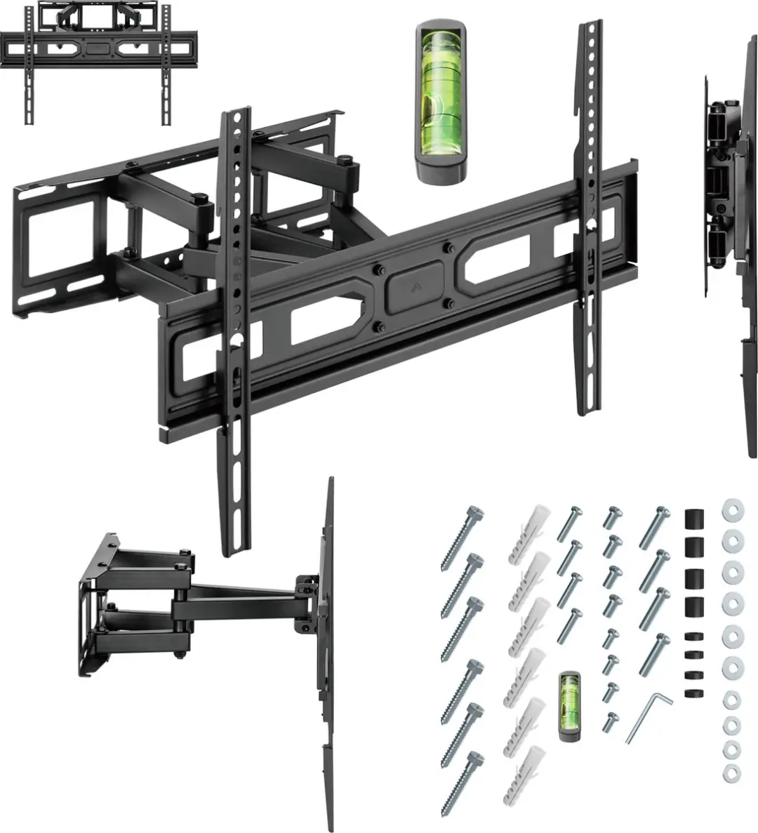 Gembird 80ST-03 TV Muurbeugel - Tot 40kg - Draai- en Kantelbaar - Zwart