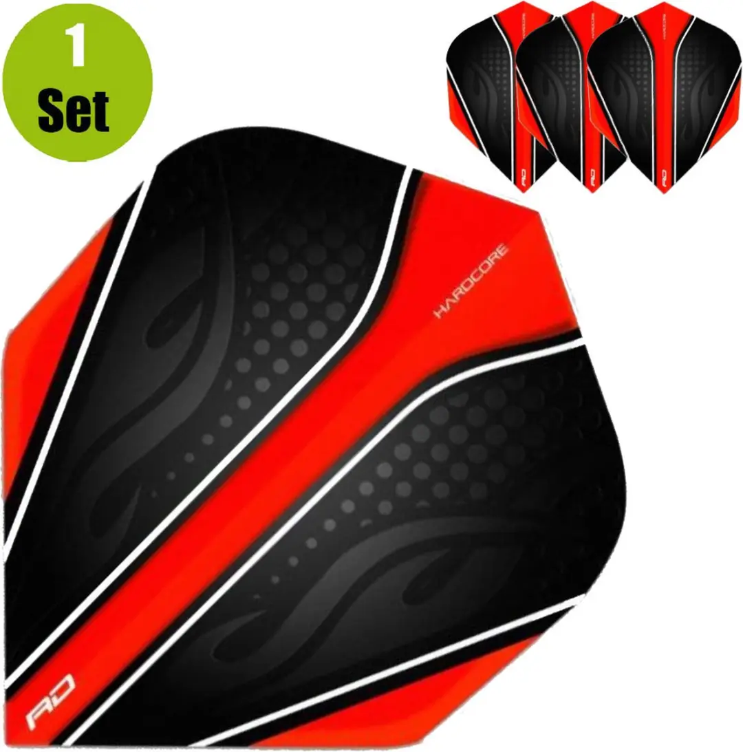 Red Dragon Hardcore Radical Red Dart Flights TF6407 - 3 Stuks