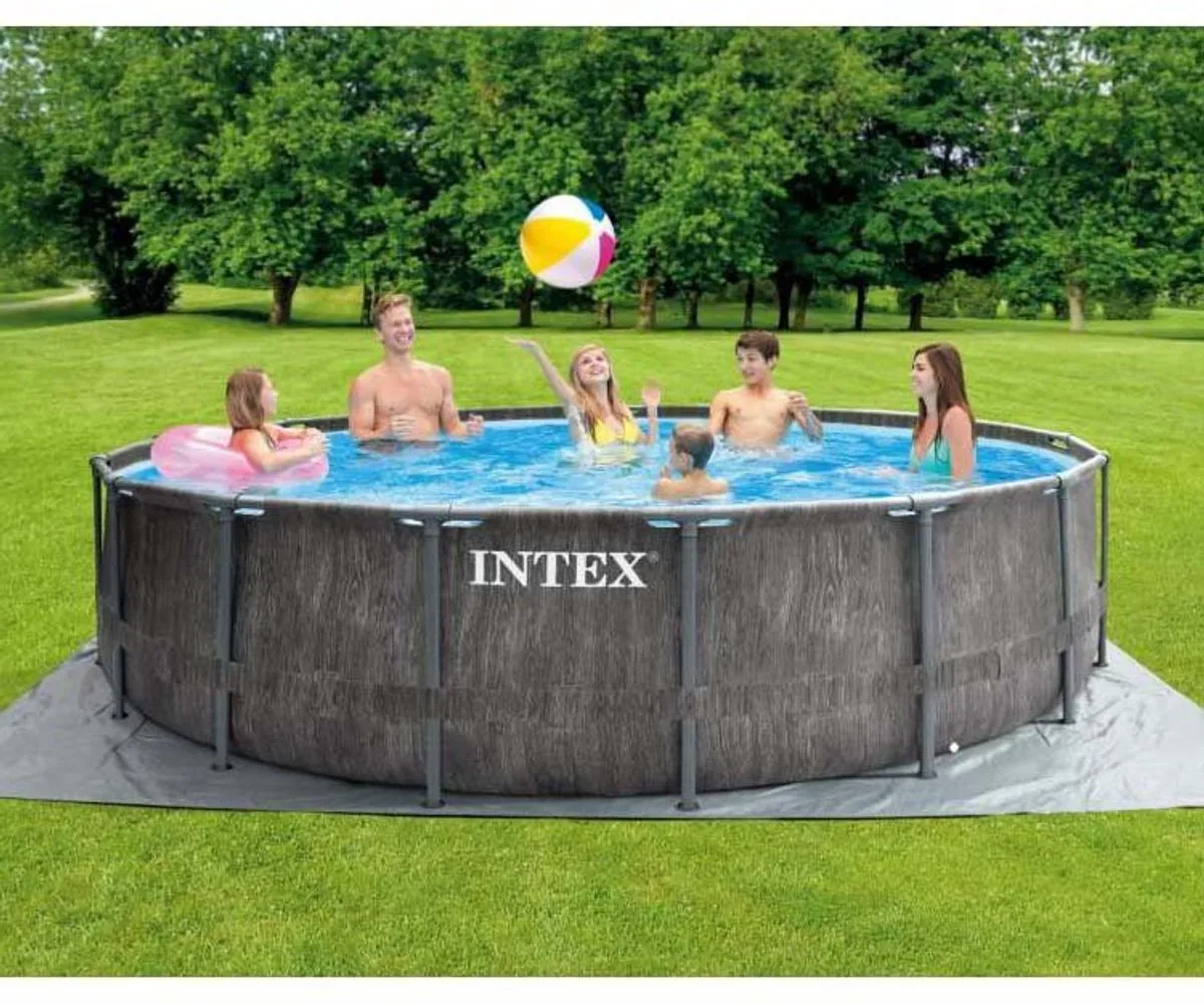 Intex Prism Frame Zwembadset 457x122cm - 16.81m³ - Grey - afbeelding 4 van 6