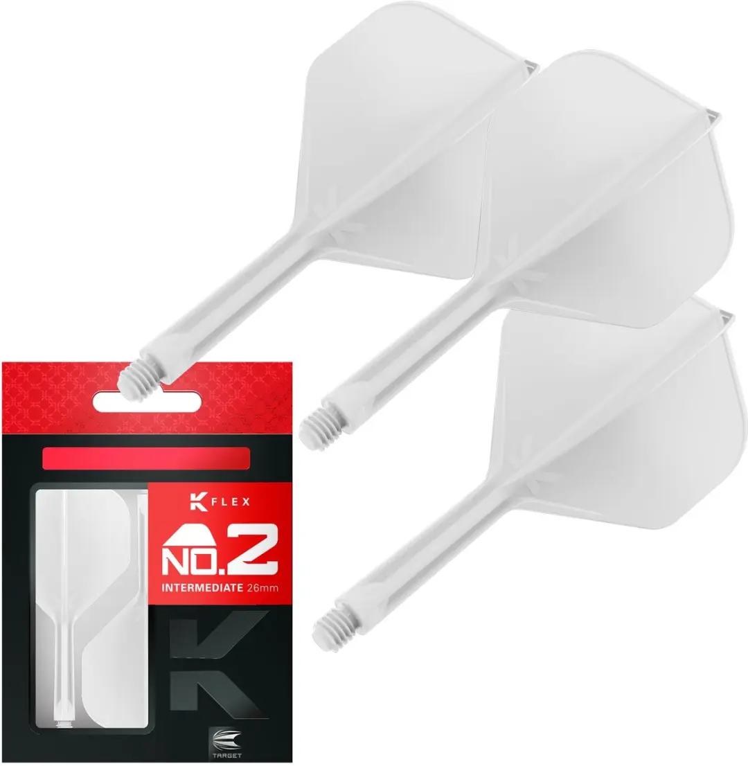 Target K-Flex White NO2 Dart Flights Intermediate 26mm - 1 Stuk