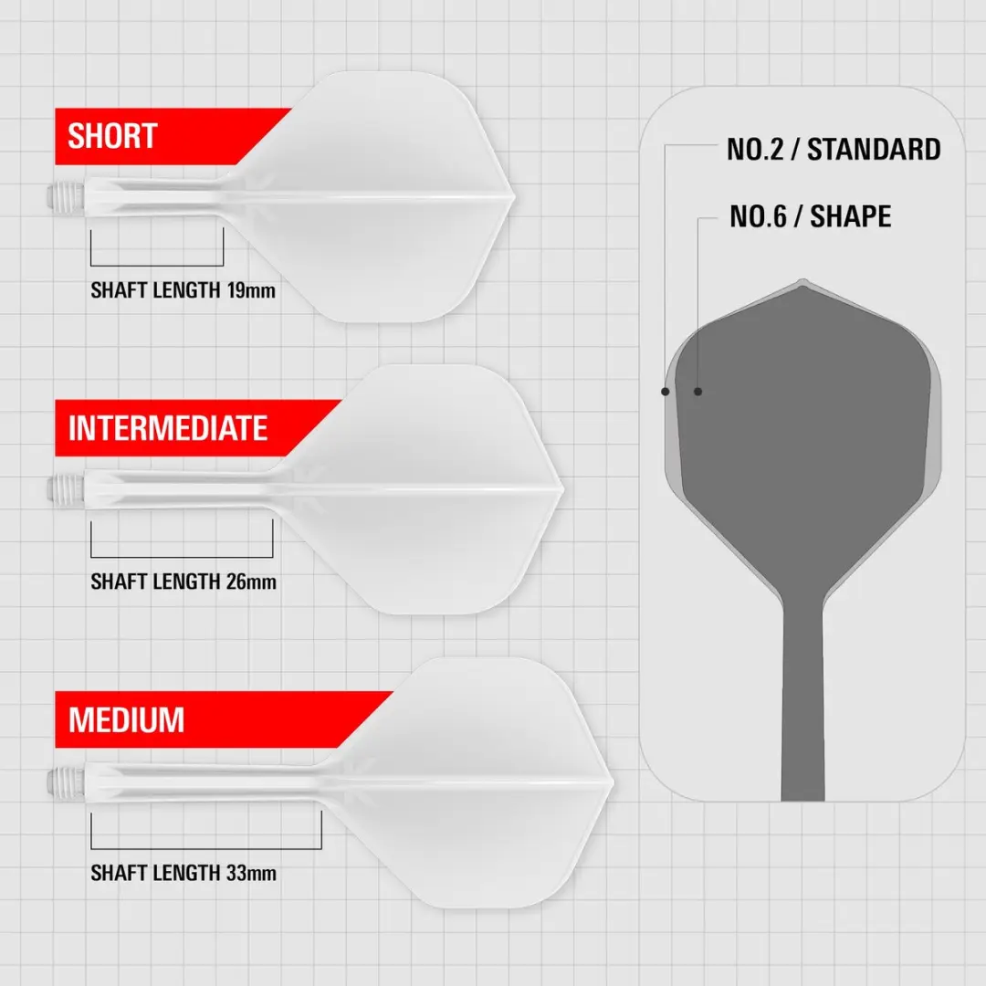 Target K-Flex White NO2 Dart Flights Intermediate 26mm - 1 Stuk