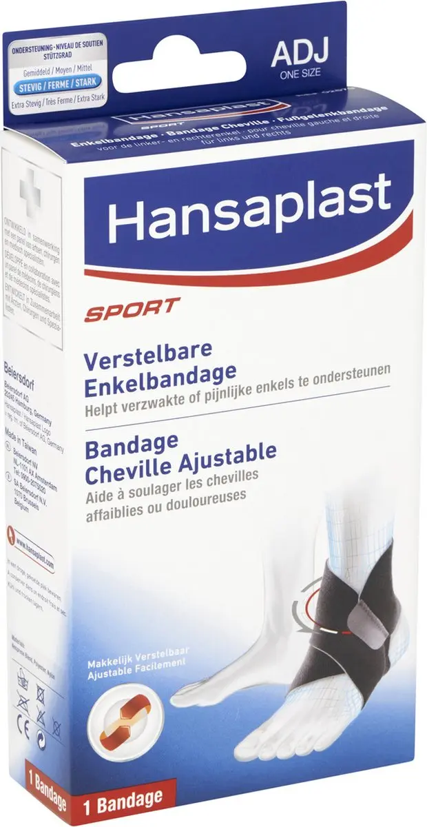 Hansaplast Sport Enkelbandage - One Size - Zwart