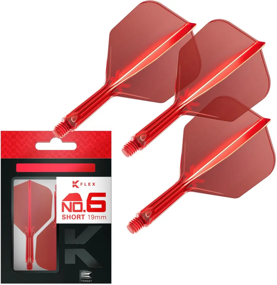 Target K-Flex Red NO6 Dart Flights Short 19mm