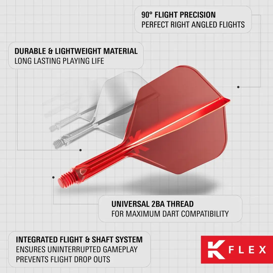 Target K-Flex Red NO6 Dart Flights Short 19mm