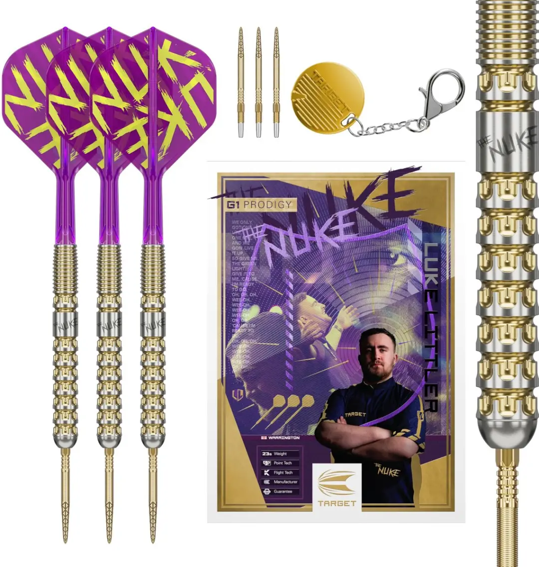 Target Darts Luke Littler Gen 1 Prodigy Steel Tip 24G - 90% Tungsten - 3 Stuks