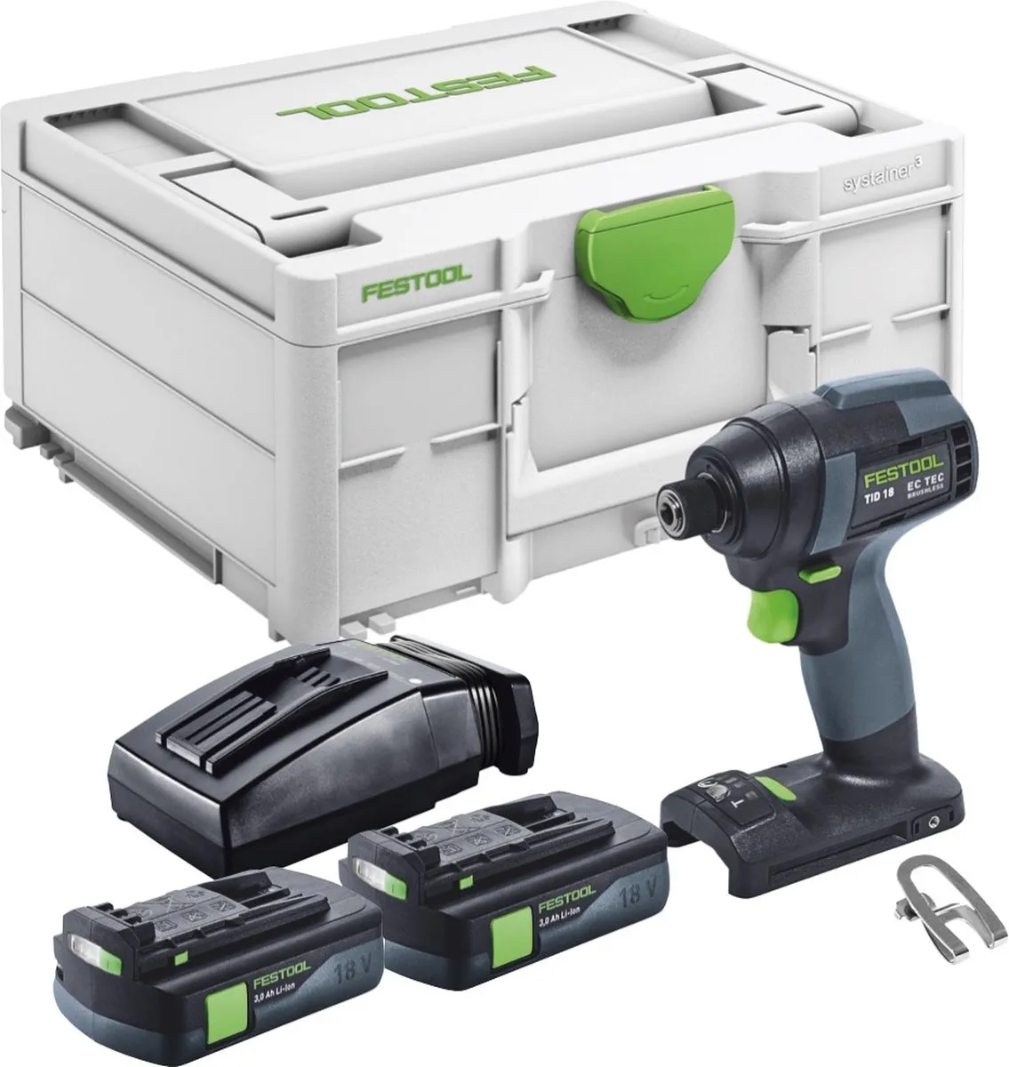 Festool TID 18-Basic Accu-Slagmoersleutel 180Nm - 2x 3,0Ah + Lader