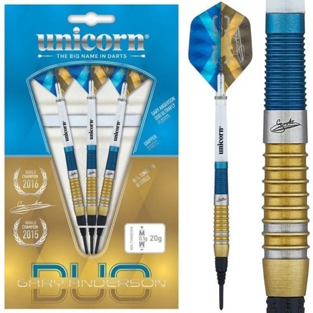 Unicorn Gary Anderson Duo 90% Soft Tip Darts - 3 Stuks - afbeelding 6 van 6