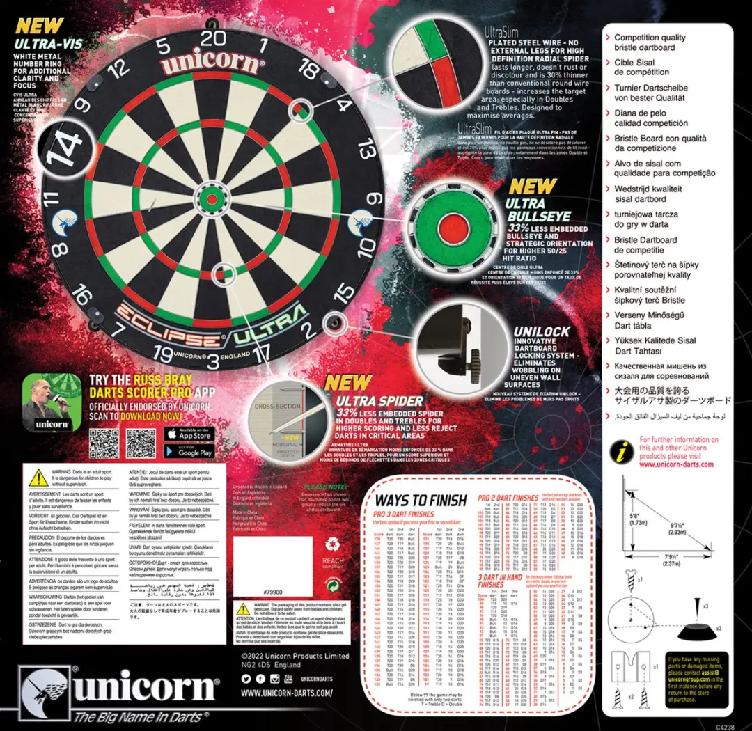 Unicorn Eclipse Ultra 79900 Dartbord - PDC