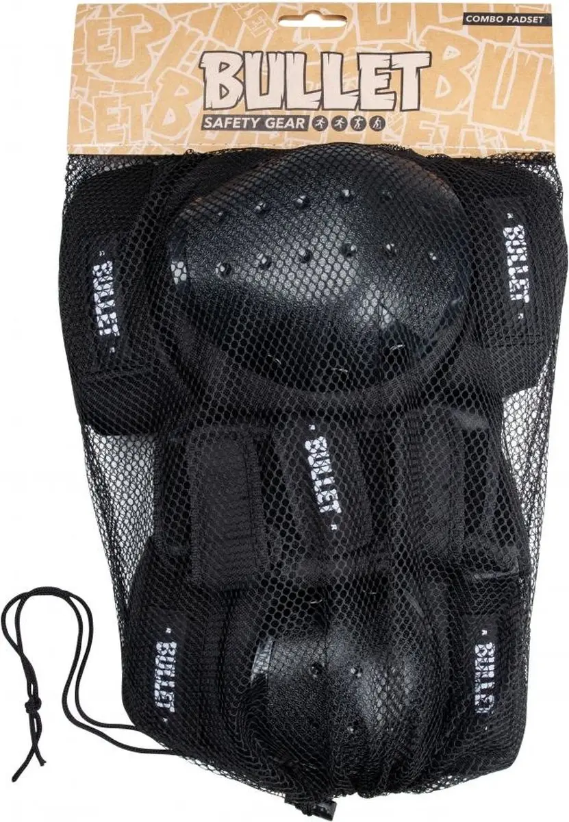 Bullet Standard Combo Padset M - Pols/Knie/Elleboog - Zwart