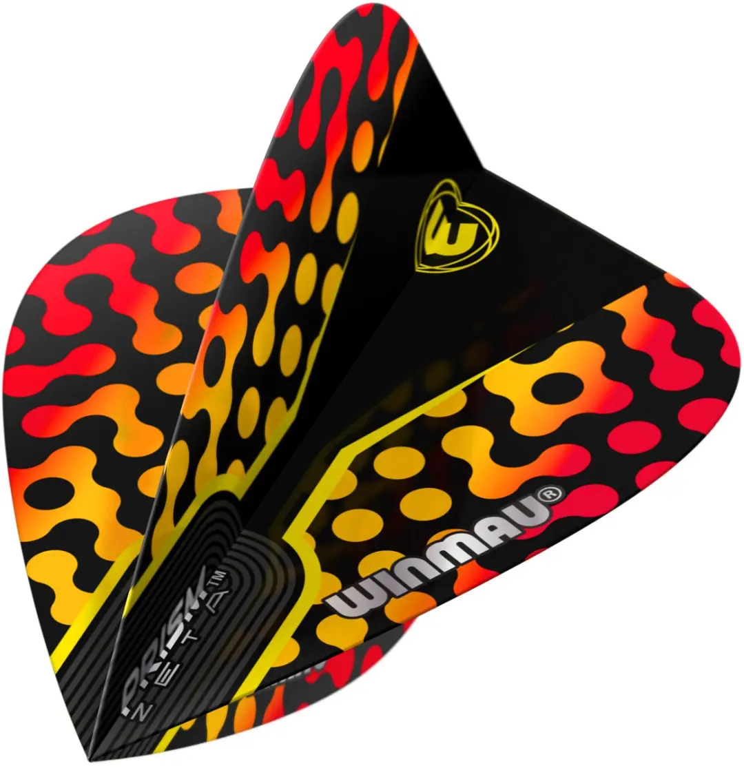 Winmau Prism Zeta Dart Flights - 3 Stuks - Zwart/Geel/Rood