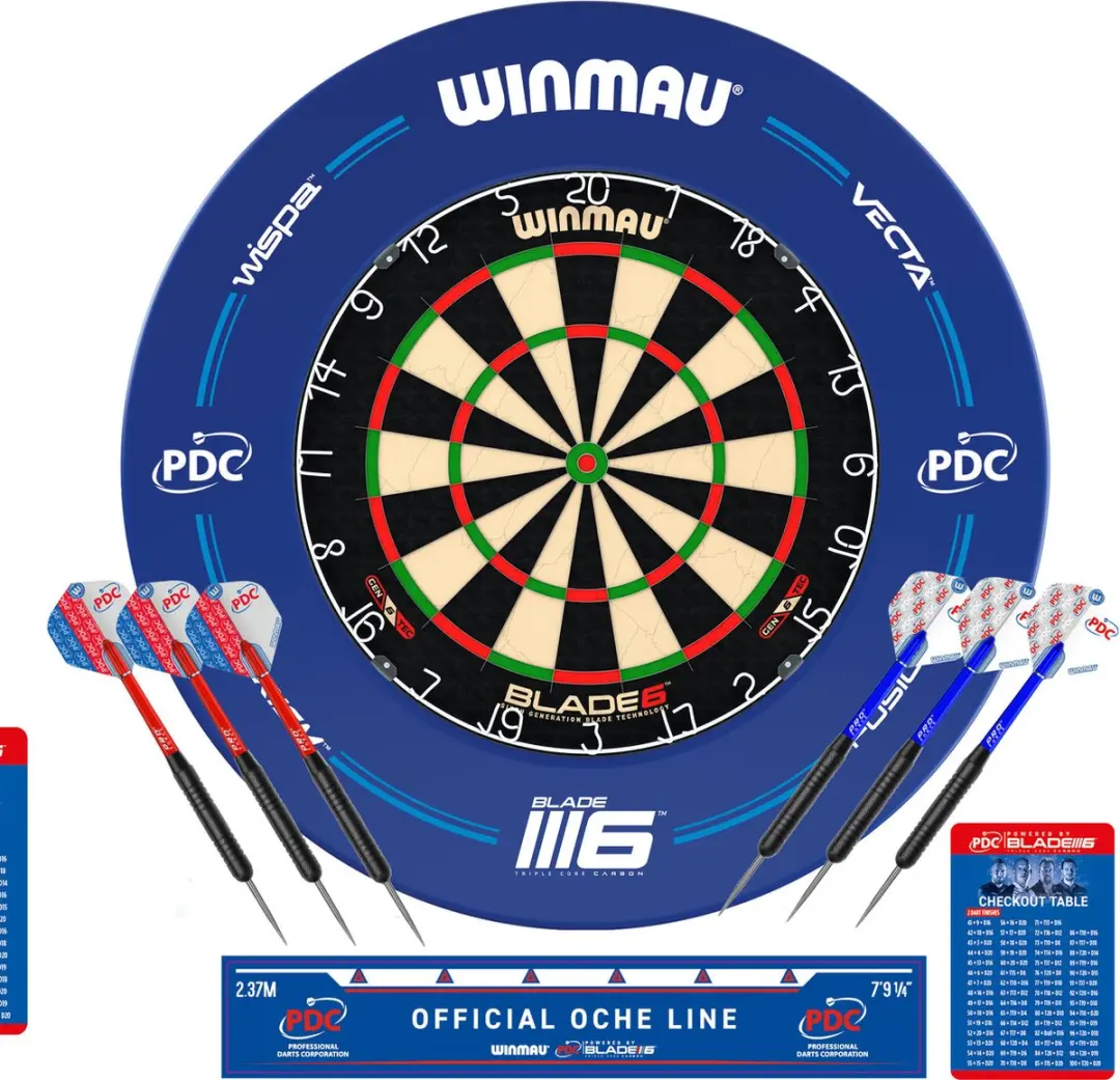 Winmau Blade 6 PDC Set - 45cm Dartbord + Surround + 2x Darts