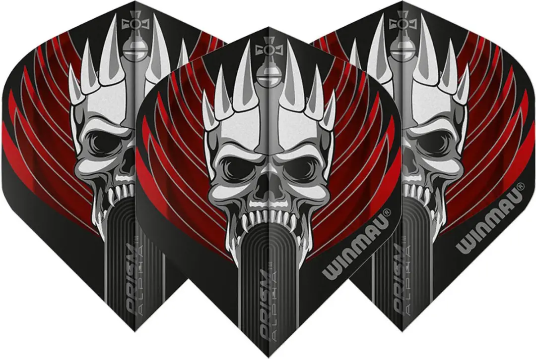 Winmau Prism Alpha King Dart Flights - 3 Stuks - Rood/Zwart