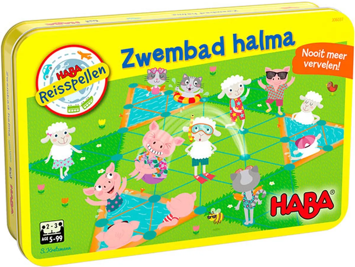 Haba Reisspel Zwembad Halma 306033 - 2-3 Spelers