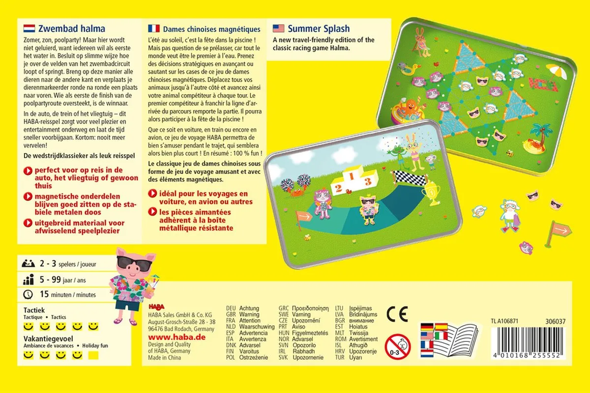 Haba Reisspel Zwembad Halma 306033 - 2-3 Spelers