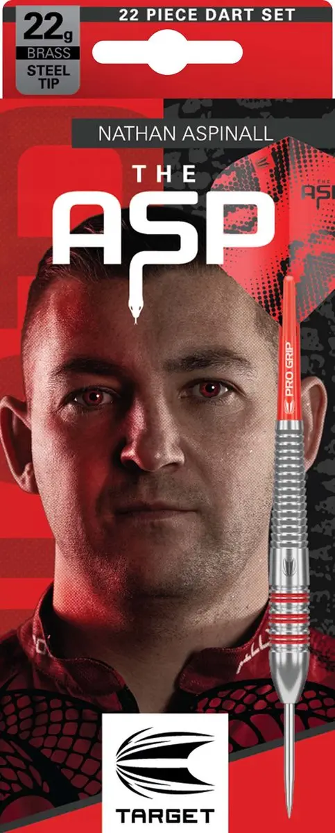 Target Nathan Aspinall Dartset 22-delig - Rood/Zilver