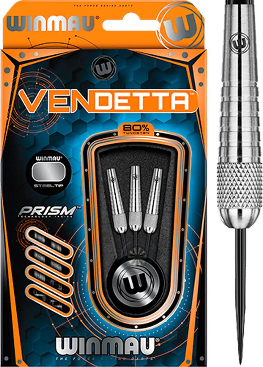 Winmau Vendetta 80% 30K Dartpijlen - 30g - Zilver - 3 Stuks