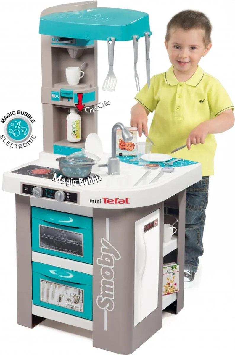 Smoby Studio Keuken Bubble - Blauw/Grijs/Wit
