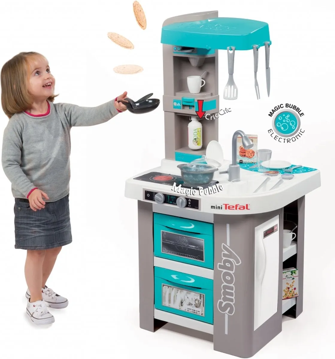 Smoby Studio Keuken Bubble - Blauw/Grijs/Wit