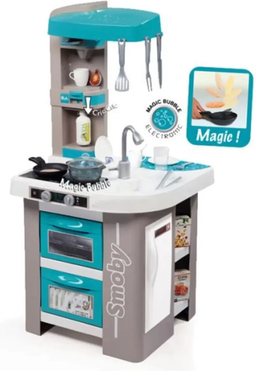 Smoby Studio Keuken Bubble - Blauw/Grijs/Wit