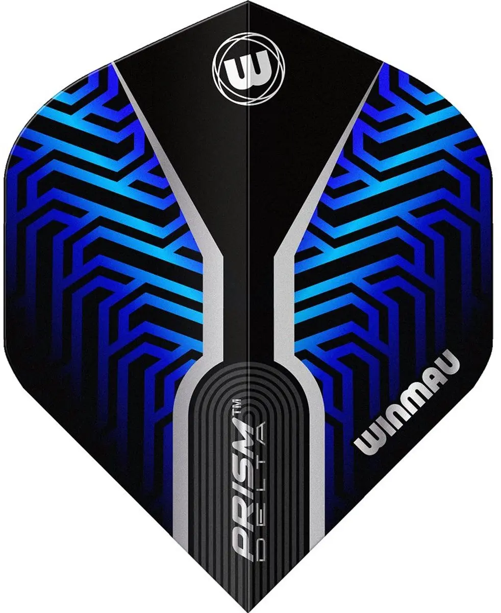 Winmau Prism Delta Dart Flights - 3 Stuks - Zilver/Zwart