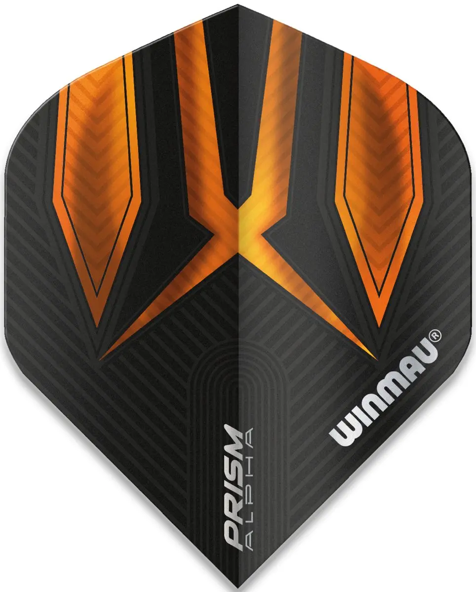 Winmau Prism Alpha Extra Thick Dartvleugels - Zwart & Oranje
