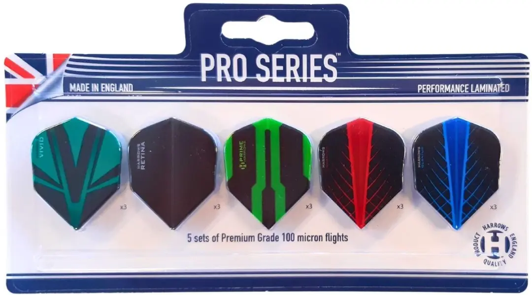 Harrows PRO's Choice AB220 Darts - 5 Flights - 3 Stuks