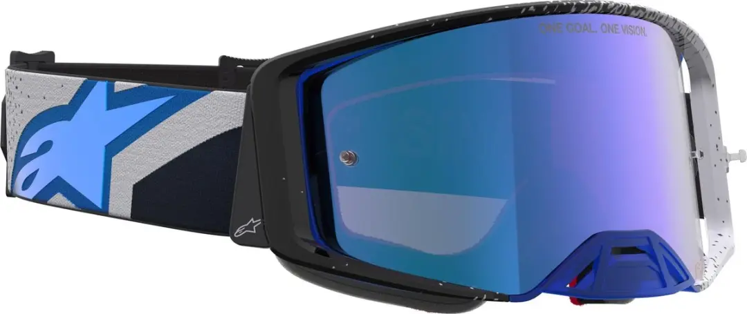 Alpinestars Supertech Hiten Mirror Motocrossbril - Zwart/Blauw/Wit