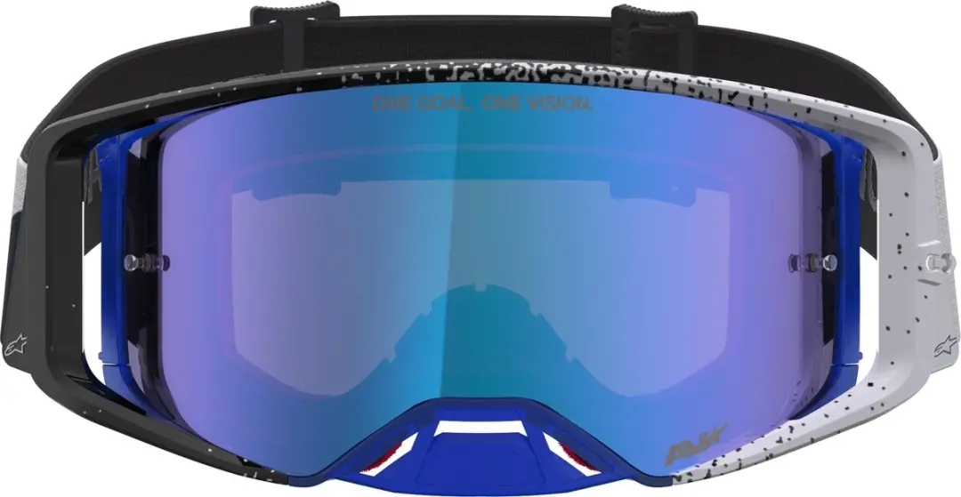 Alpinestars Supertech Hiten Mirror Motocrossbril - Zwart/Blauw/Wit