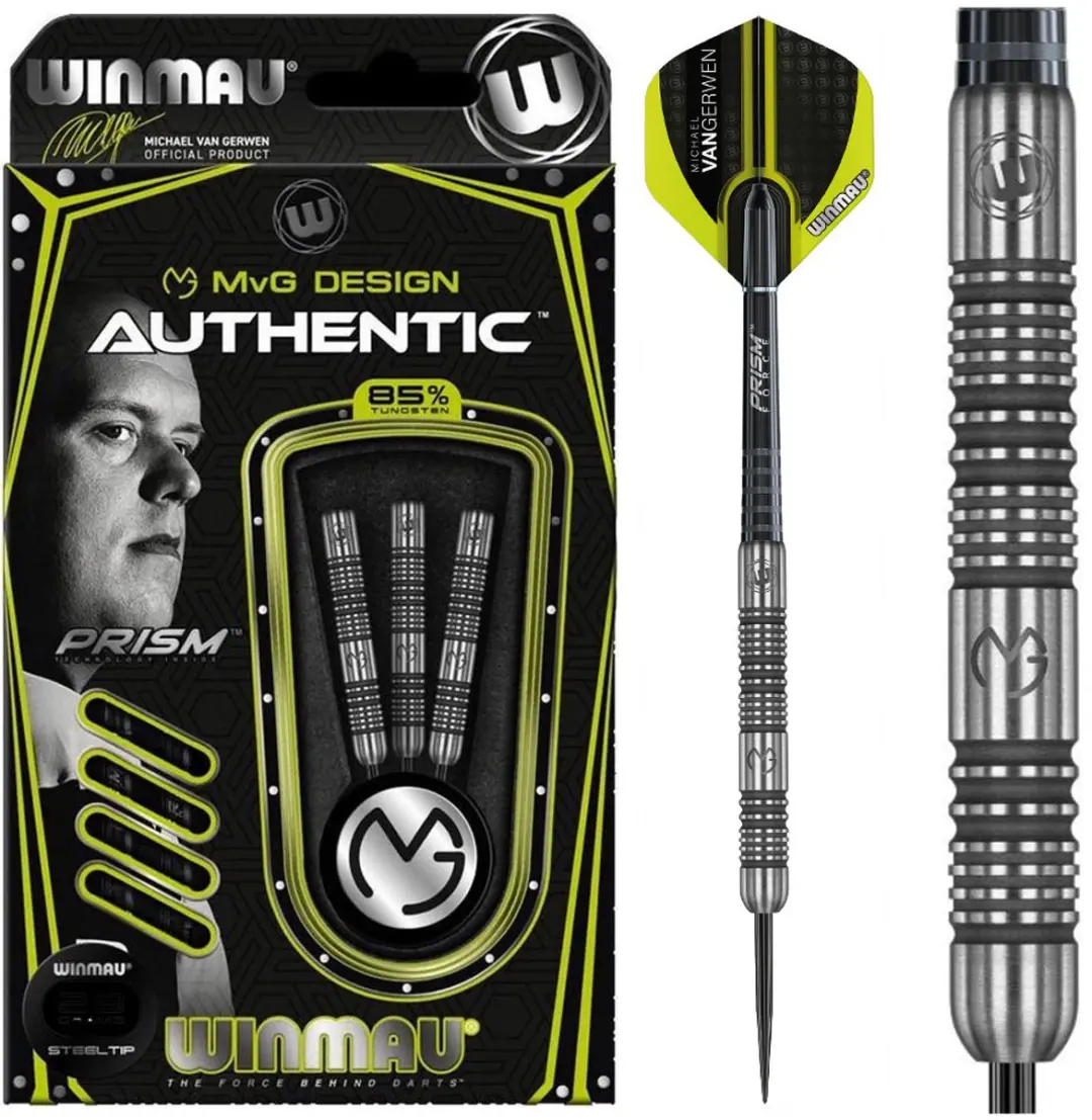 Winmau Michael van Gerwen Authentic Dartpijlen 3 Stuks - Zwart/Groen