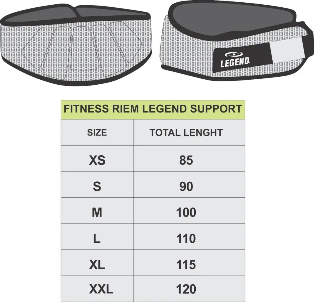 Legend Fitness Riem - Zwart Mesh - 5 Stuks