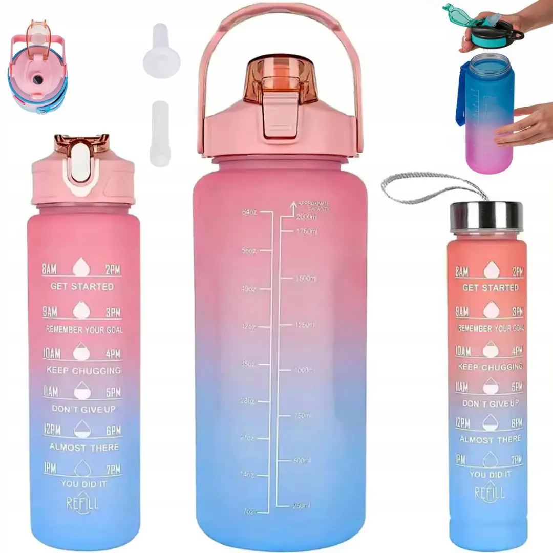 BK Bidonset 3-in-1 2L/0,8L/0,3L - Motiverende maatbeker