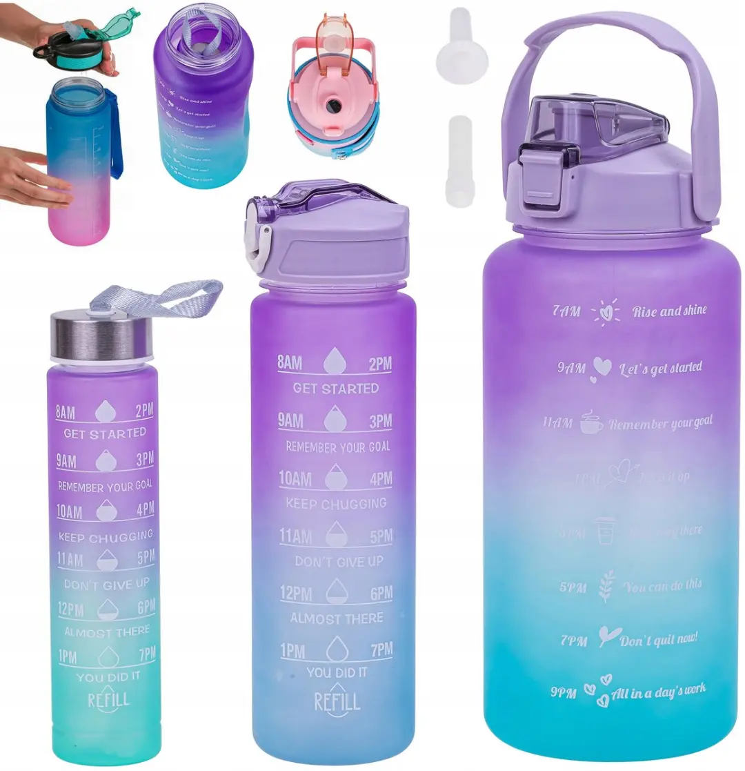 BK Bidonset 3-in-1 2L/0,8L/0,3L - Motiverende maatbeker