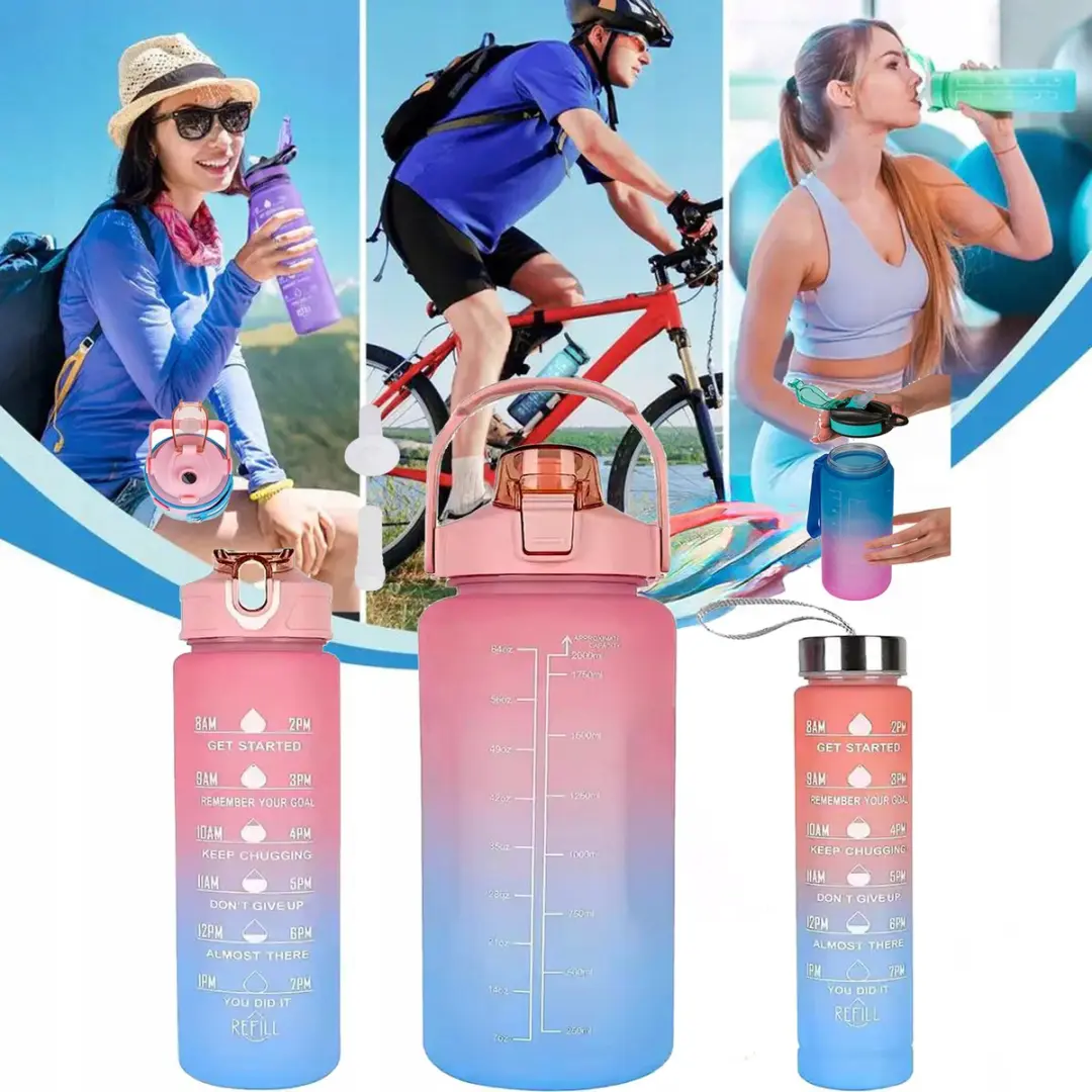 BK Bidonset 3-in-1 2L/0,8L/0,3L - Motiverende maatbeker