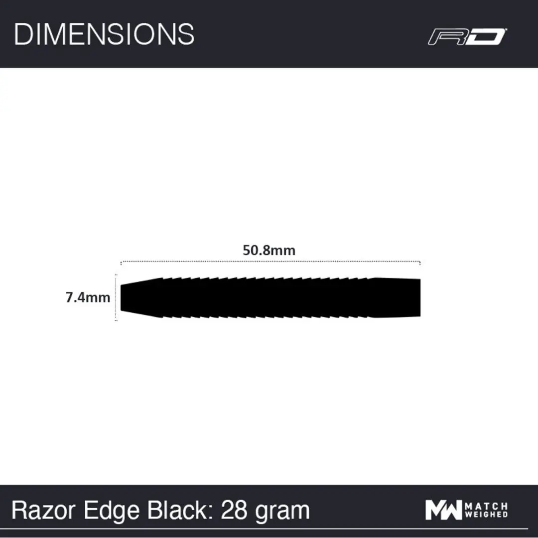Red Dragon Razor Edge Black Dartpijlen - 3 Stuks