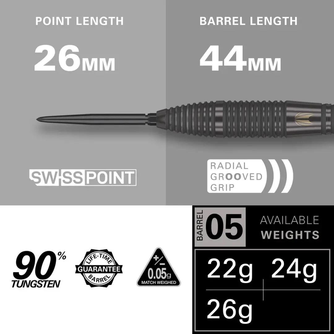 Target Darts Bolide Void Steel Tip 26G - 90% Tungsten - 3 Stuks