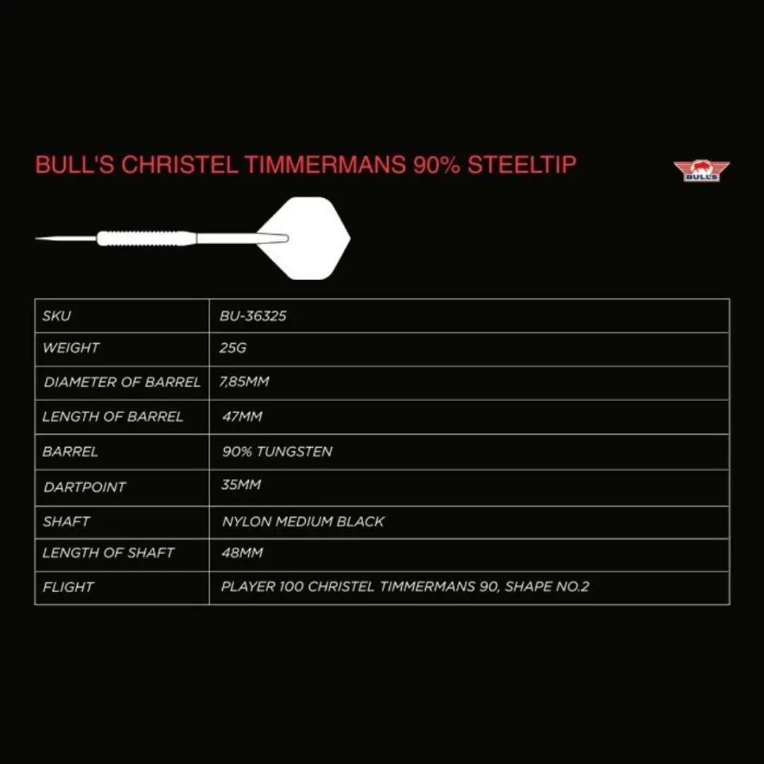 Bull's Christel Timmermans 90% Dartpijlen - 3 Stuks