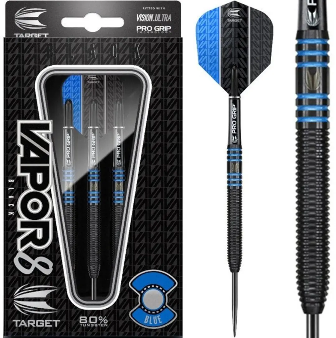 Target Vapor-8 Dartpijlen 3 Stuks - Zwart/Blauw