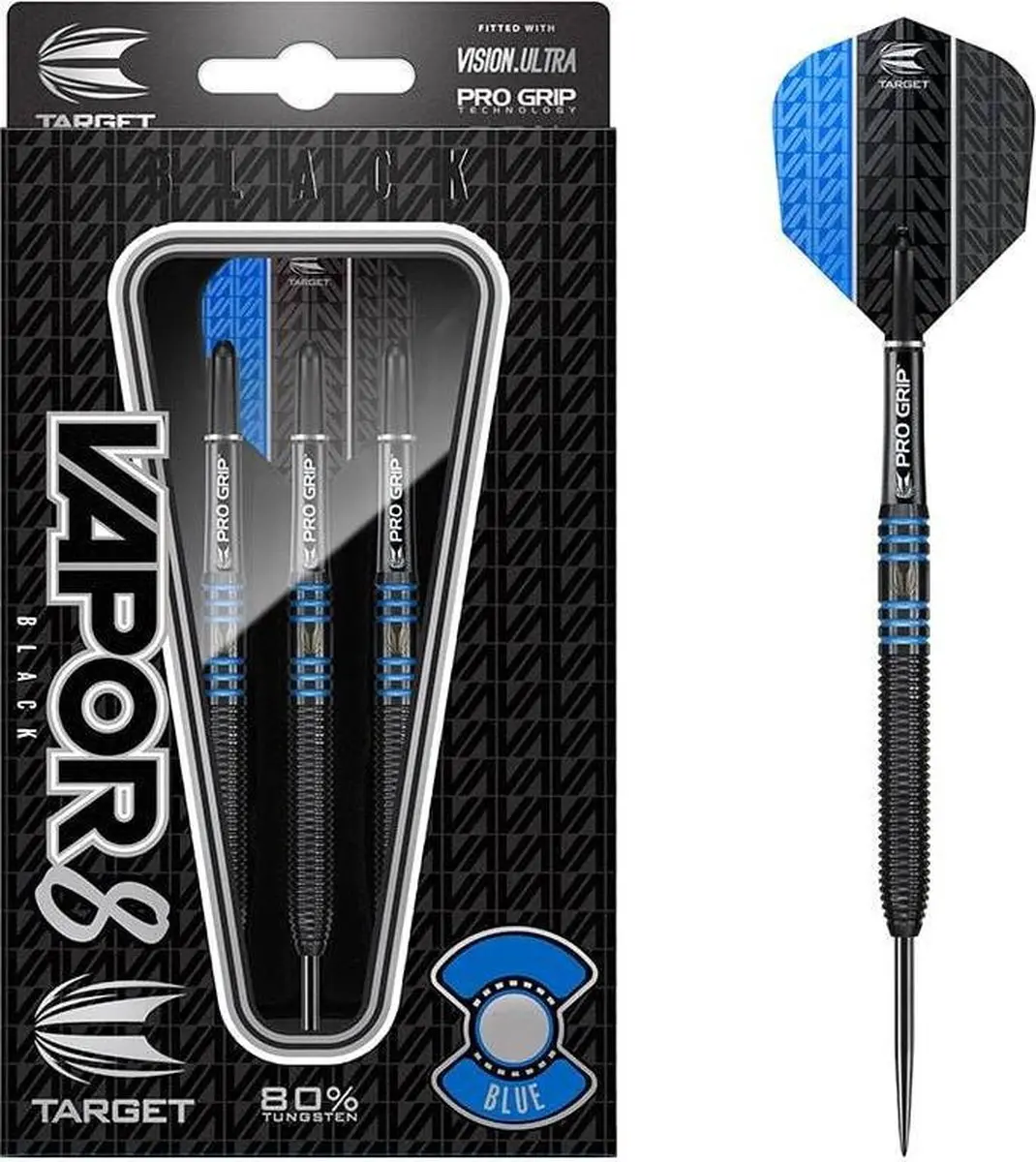 Target Vapor-8 Dartpijlen 3 Stuks - Zwart/Blauw