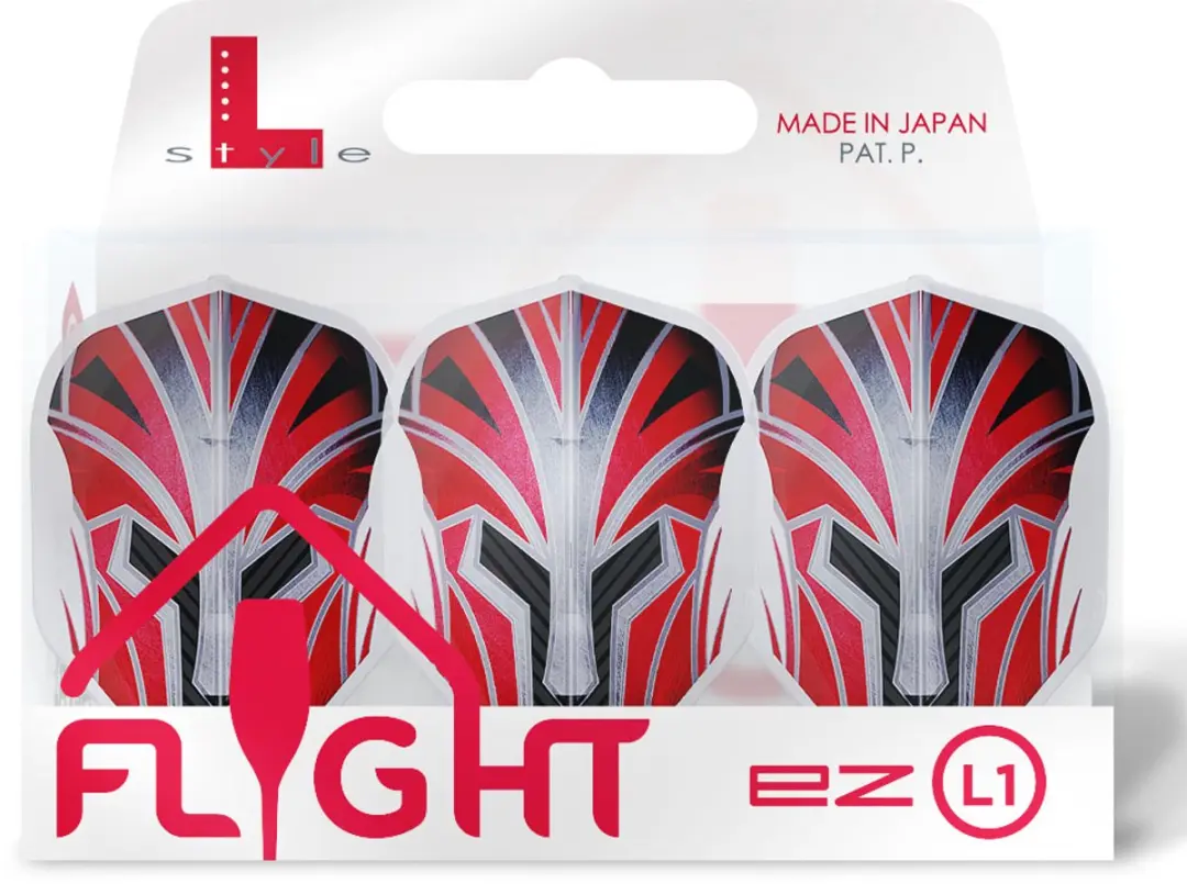 L-Style EZ L1 Prime Series FL1032 Dart Flights - 3 Stuks - Rood/Transparant/Zwart