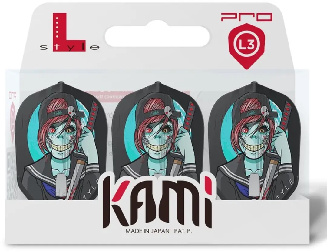 L-Style L3 Kami Ludo Dart Flights - 3 Stuks - Zwart