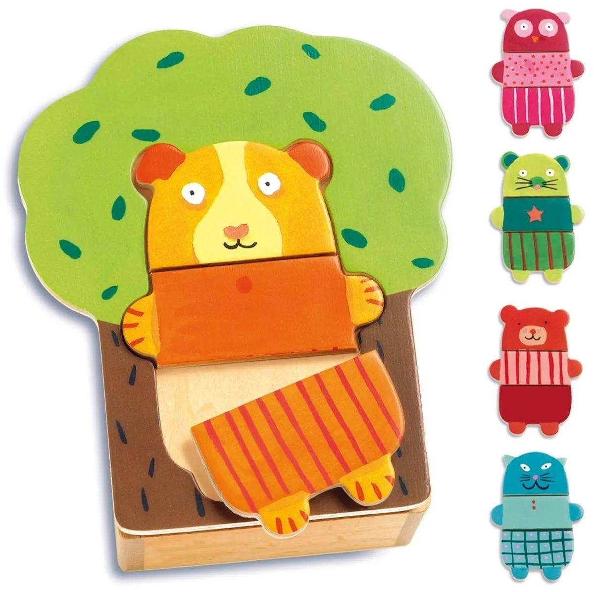 Djeco Houten Puzzel Arbra Doudou Multicolor - 15 Stuks