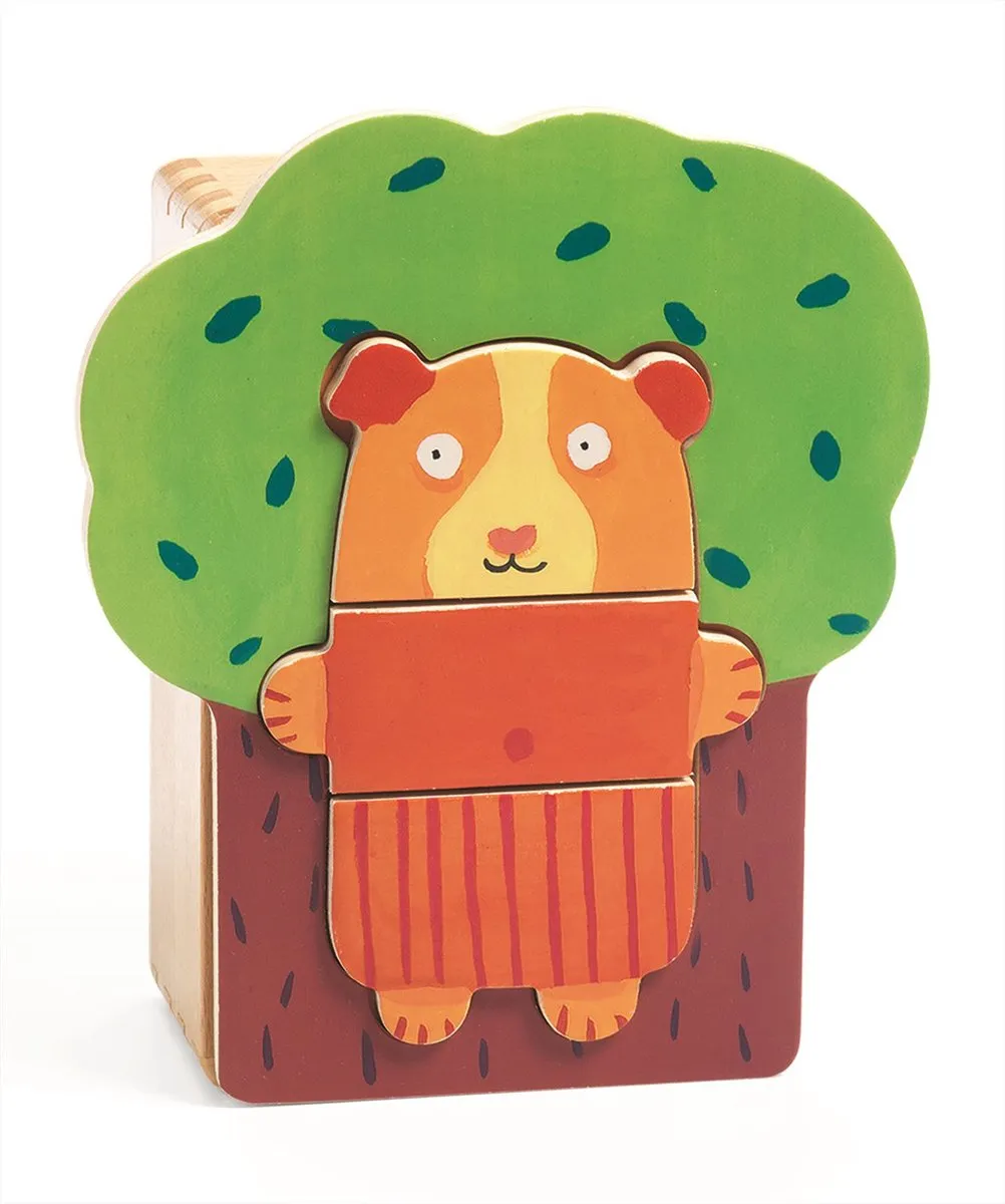Djeco Houten Puzzel Arbra Doudou Multicolor - 15 Stuks - afbeelding 6 van 6
