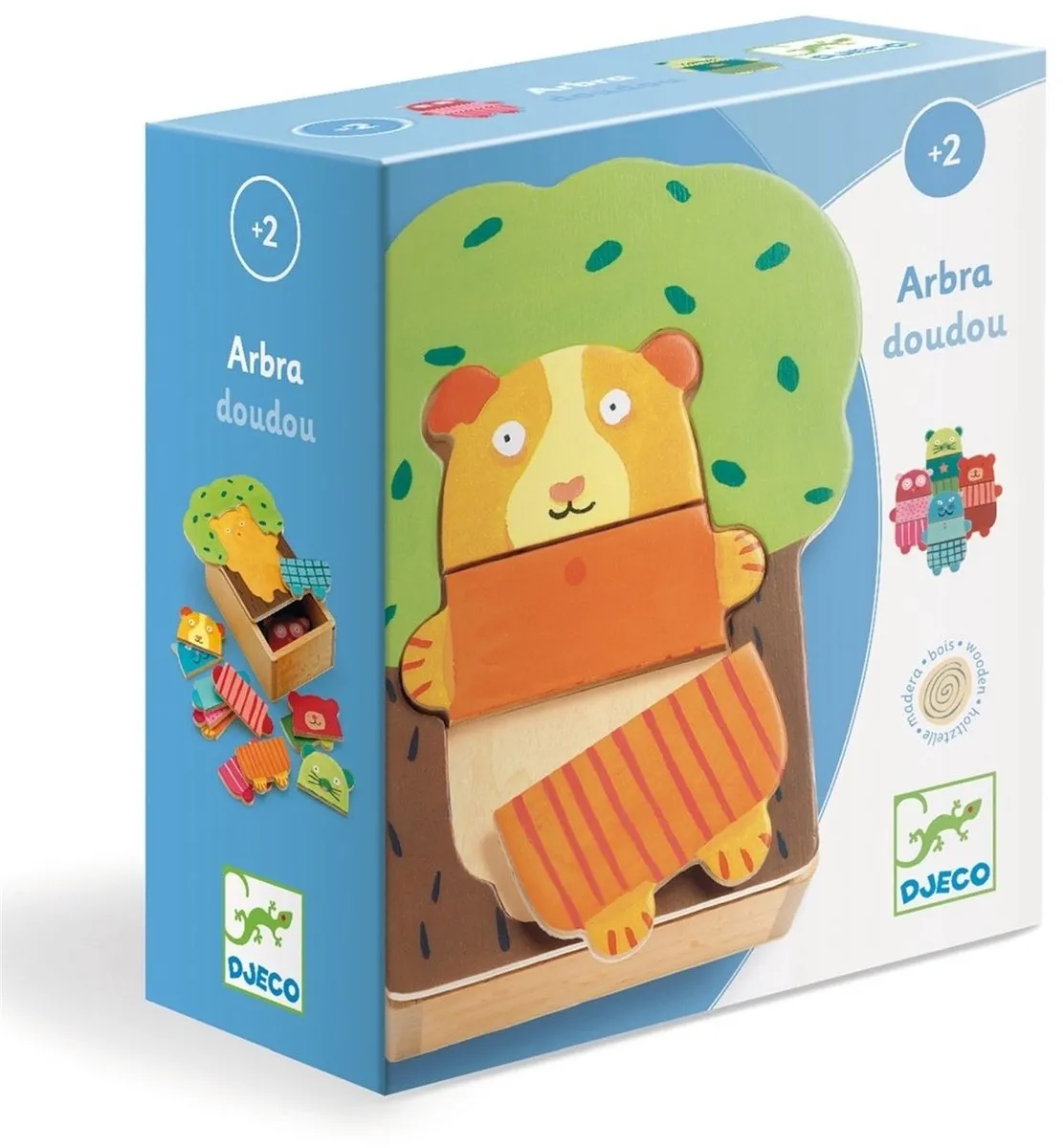 Djeco Houten Puzzel Arbra Doudou Multicolor - 15 Stuks