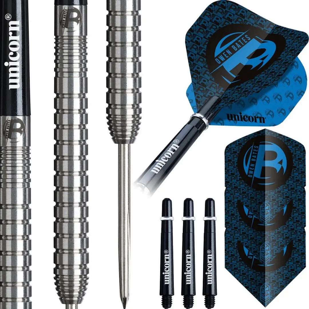 Unicorn Owen Bates 90% Dartpijlen - 3 Stuks - Zilver
