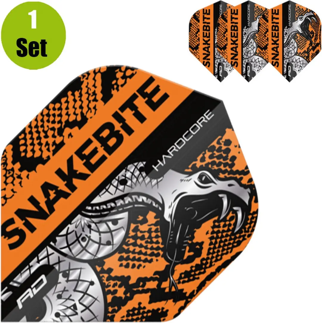 Red Dragon Peter Wright Hardcore Snakebite TF6565 Dart Flights - Oranje