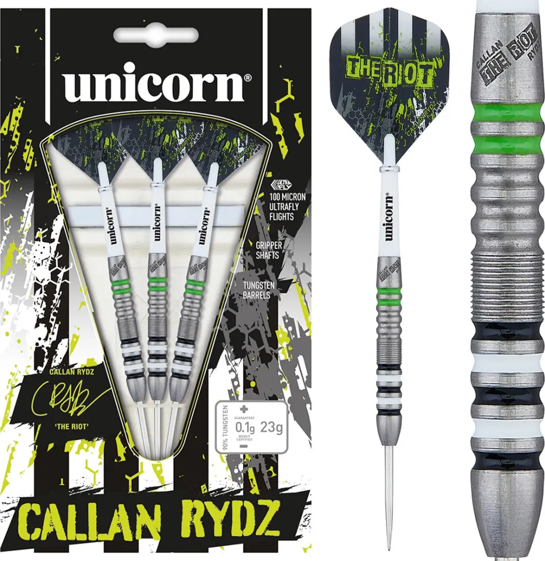 Unicorn Callan Rydz 80% Dartpijlen - 3 Stuks - Zilver