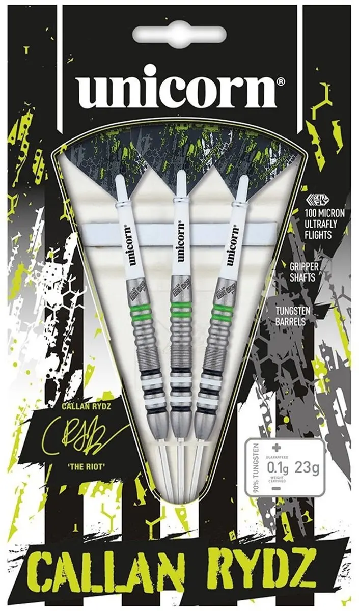Unicorn Callan Rydz 80% Dartpijlen - 3 Stuks - Zilver
