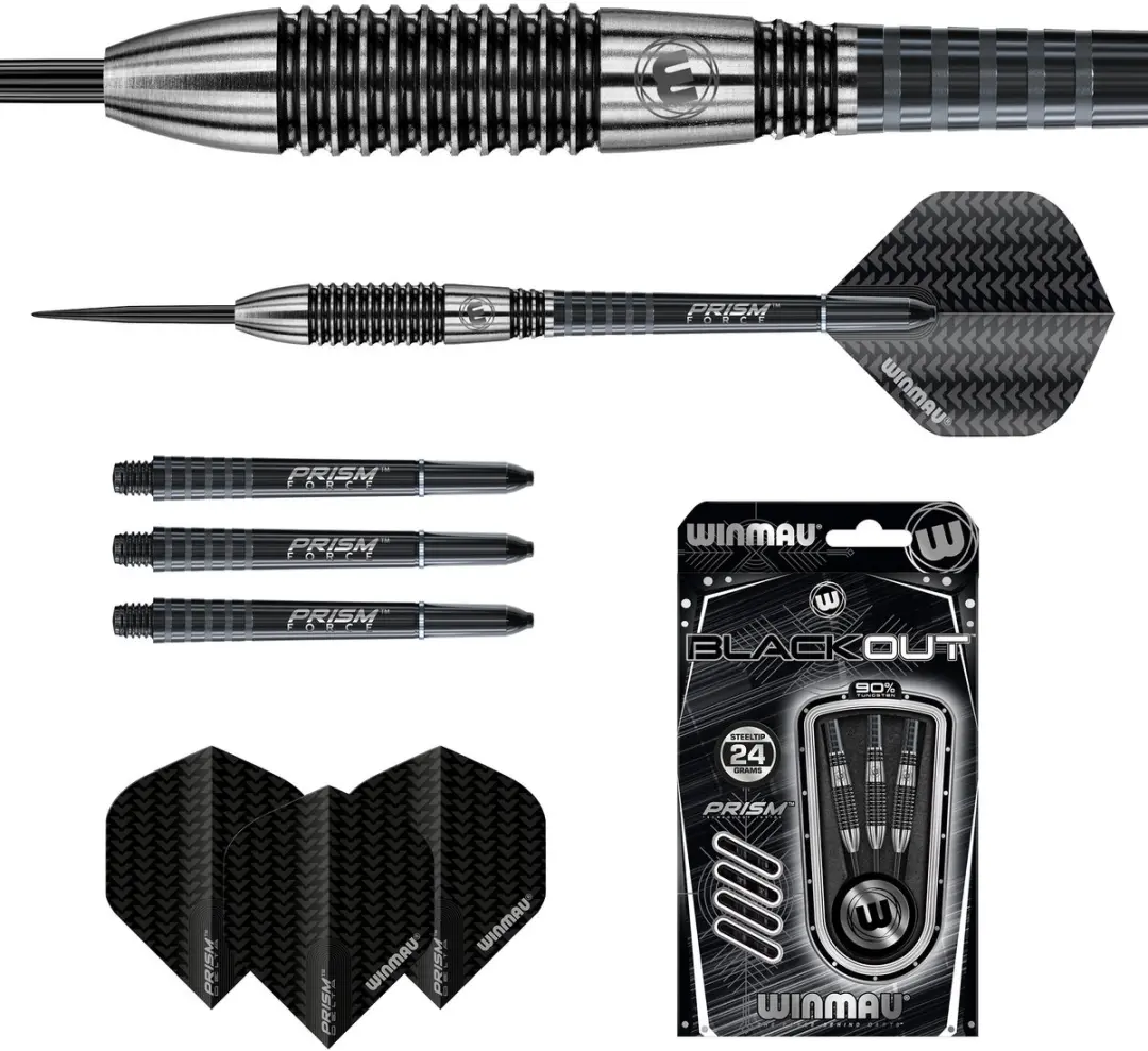 Winmau Blackout 2 Dartpijlen - 3 Stuks - Zwart - afbeelding 6 van 6