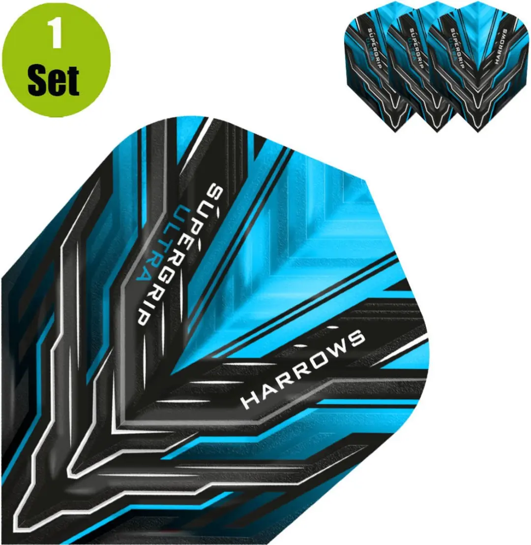Harrows Supergrip Ultra Aqua Dart Flights HF3501 - 3 Stuks - Blauw