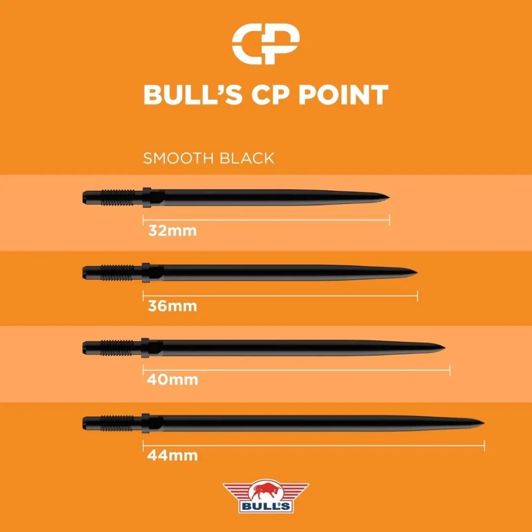 Bull's Convertible Points Smooth Black 40mm - 3 Stuks
